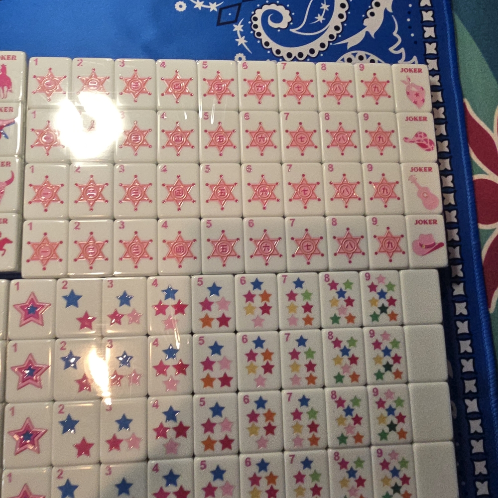 Southwest Pink Cowboy Hat n Boots Mahjong Tiles - Picture 8 of 8